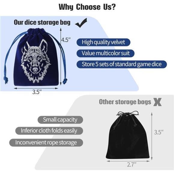 DND Dice Set, 42 Pcs polyhedral dice Set with 6 Colorful Animal Pattern Bag - Picture 3 of 8